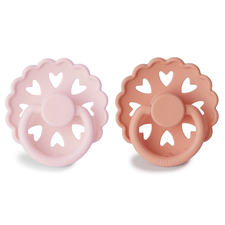 FRIGG Fairytale 2-Pack Pacifiers - White Lilac/Pretty in Peach