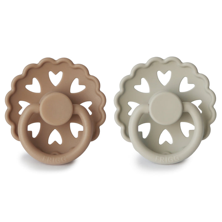 FRIGG Fairytale 2-Pack Pacifiers - Silky Satin/Willow Gray