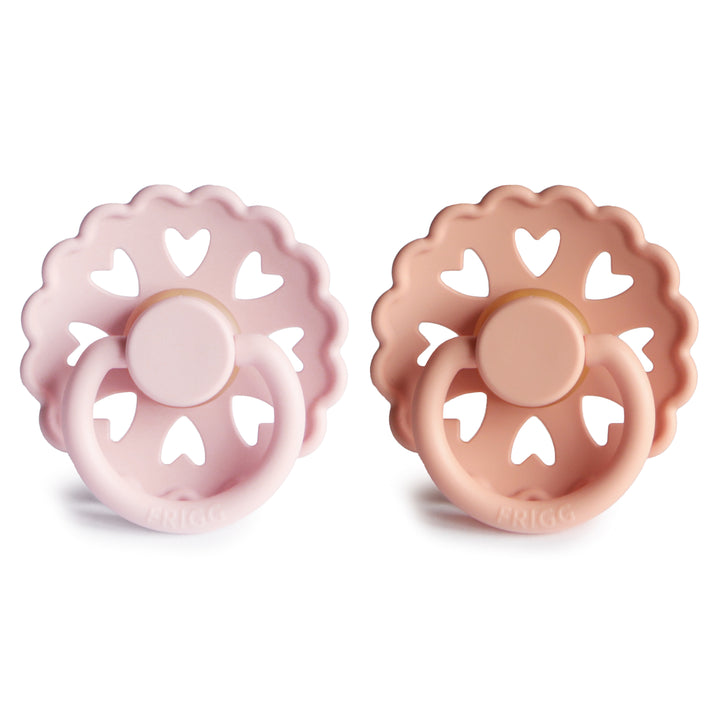 FRIGG Fairytale 2-Pack Pacifiers - White Lilac/Pretty in Peach
