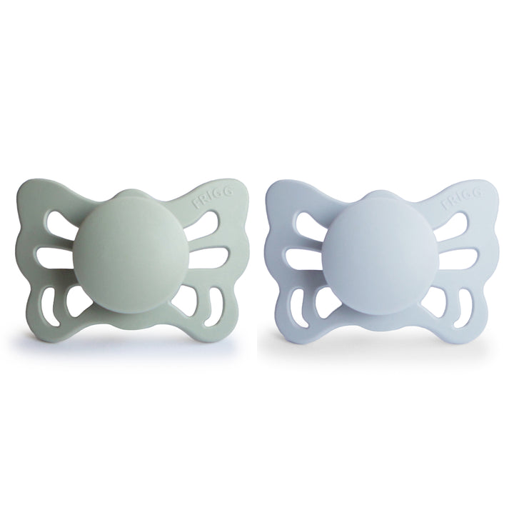 FRIGG Butterfly 2-Pack Pacifiers - Sage/Powder Blue