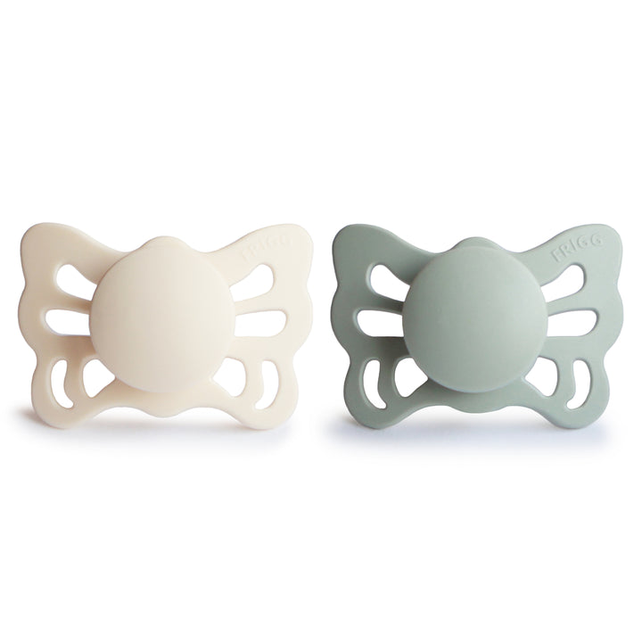 FRIGG Butterfly 2-Pack Pacifiers - Cream/Sage
