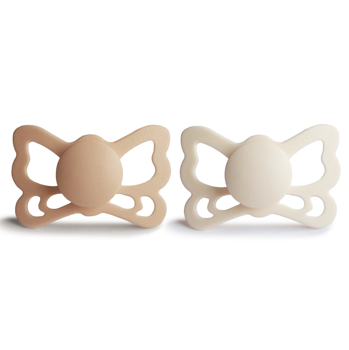 FRIGG Butterfly 2-Pack Pacifiers - Silky Satin/Cream