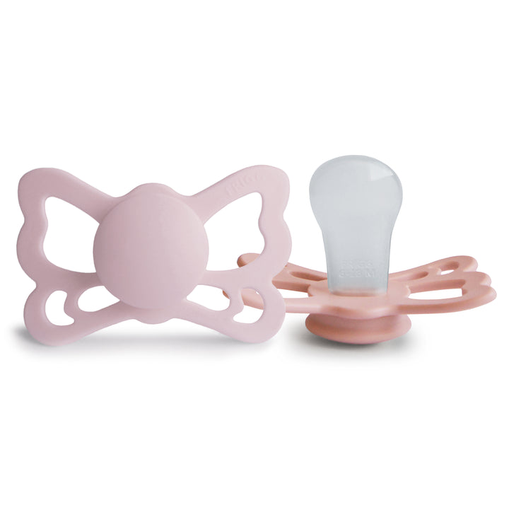 FRIGG Butterfly 2-Pack Pacifiers - Pretty In Peach/Primrose