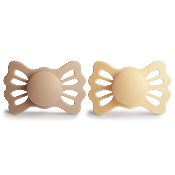 FRIGG Lucky 2-Pack Pacifiers - Pale Daffodil/Silky Satin