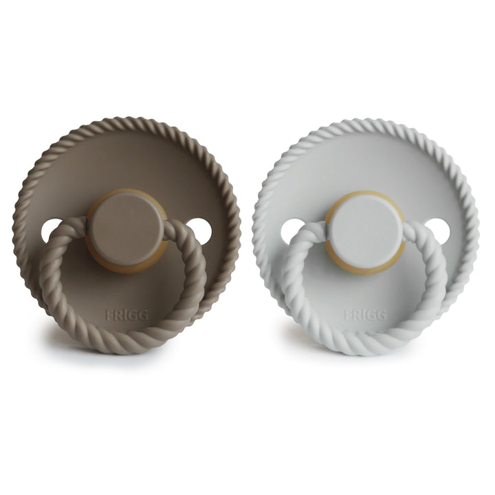 FRIGG Rope 2-Pack Pacifiers - Portobello/Silver Gray