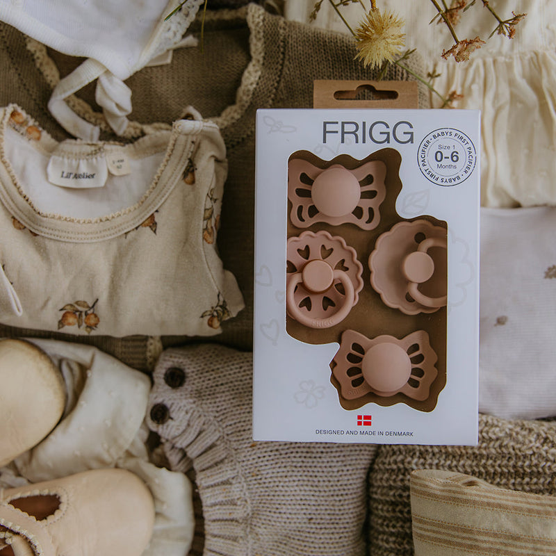 FRIGG Baby's First Pacifier - 4-Pack Floral Heart